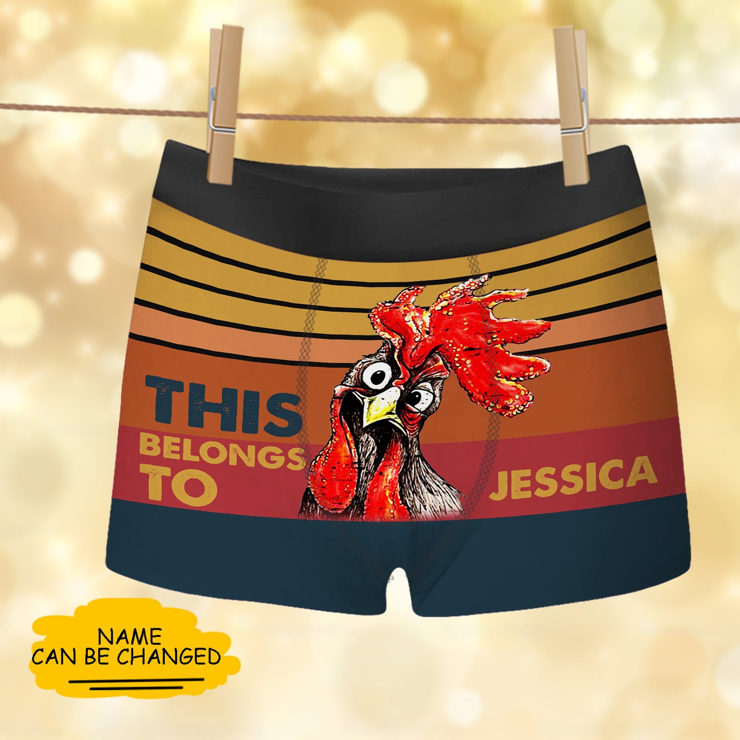 This Cock Belongs To Custom Name All Over Print Men's Boxer Brief