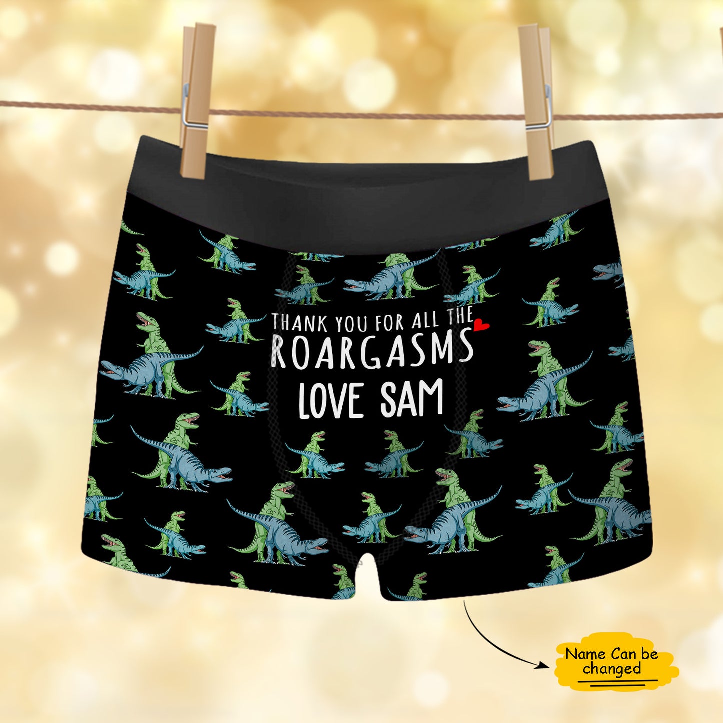 Thank You For All The Roargasms Custom Name Men's Boxer Brief