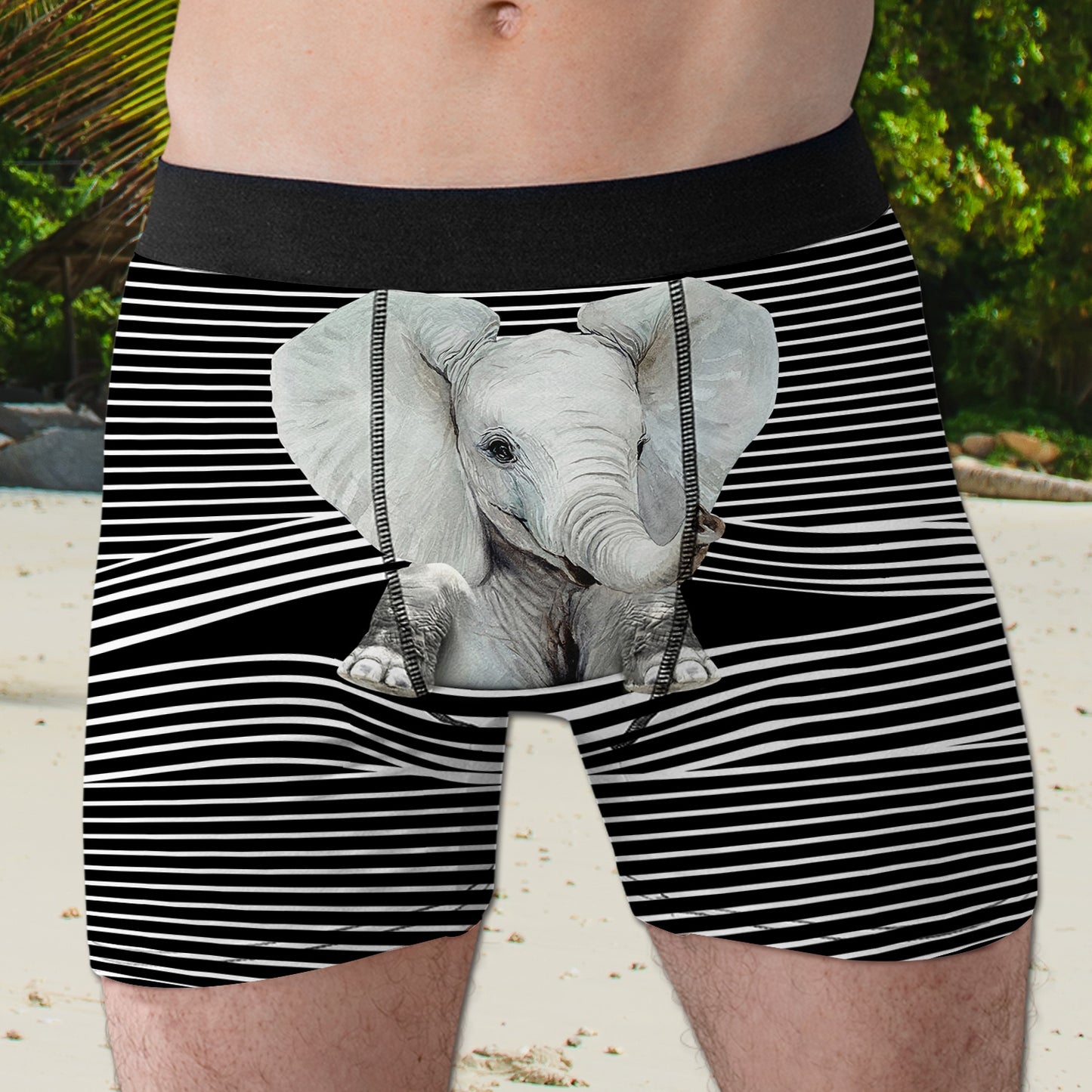 Surprise Elephant All Over Print Men's Boxer Brief
