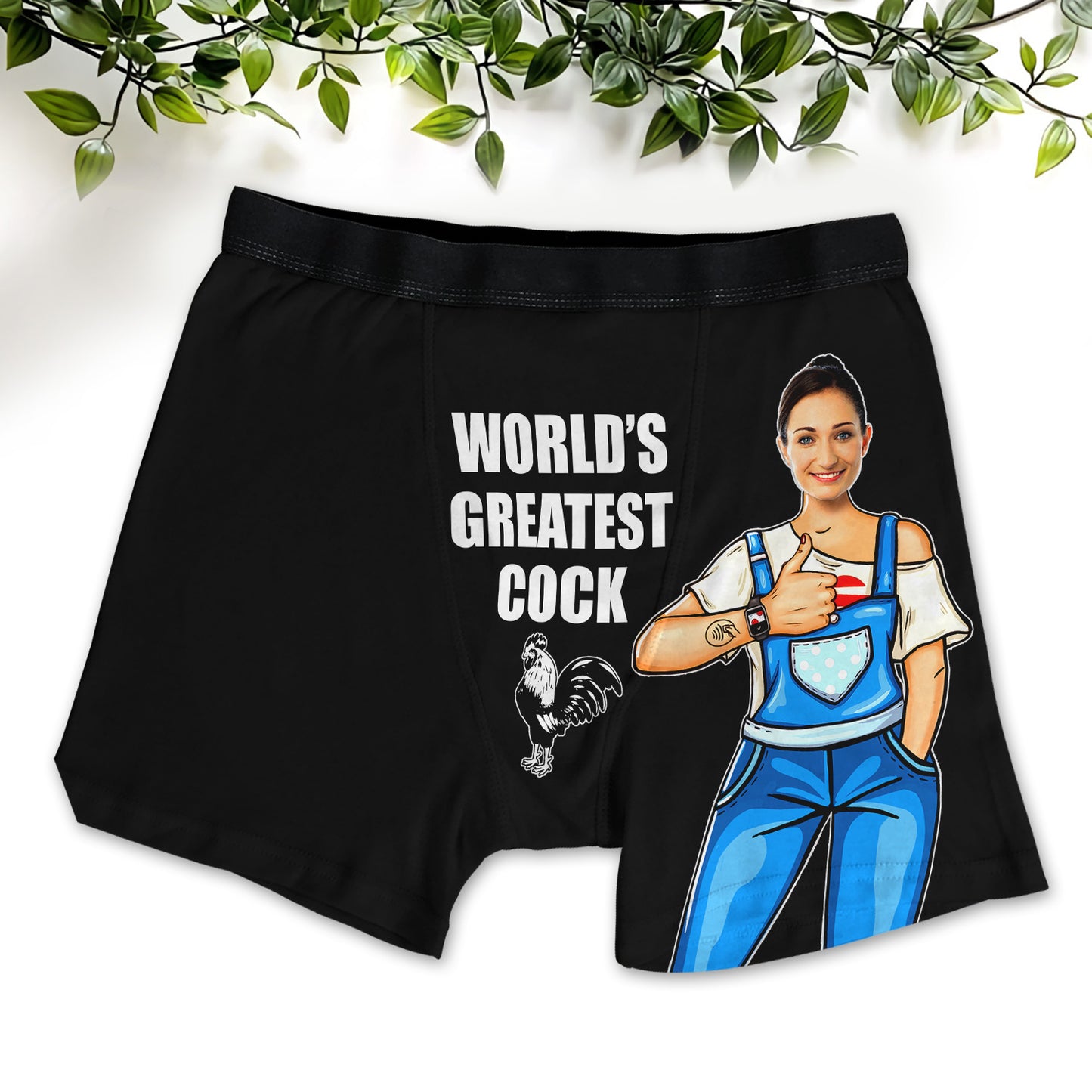 World's Greatest Cock Custom Face Over Print Men's Boxer Brief
