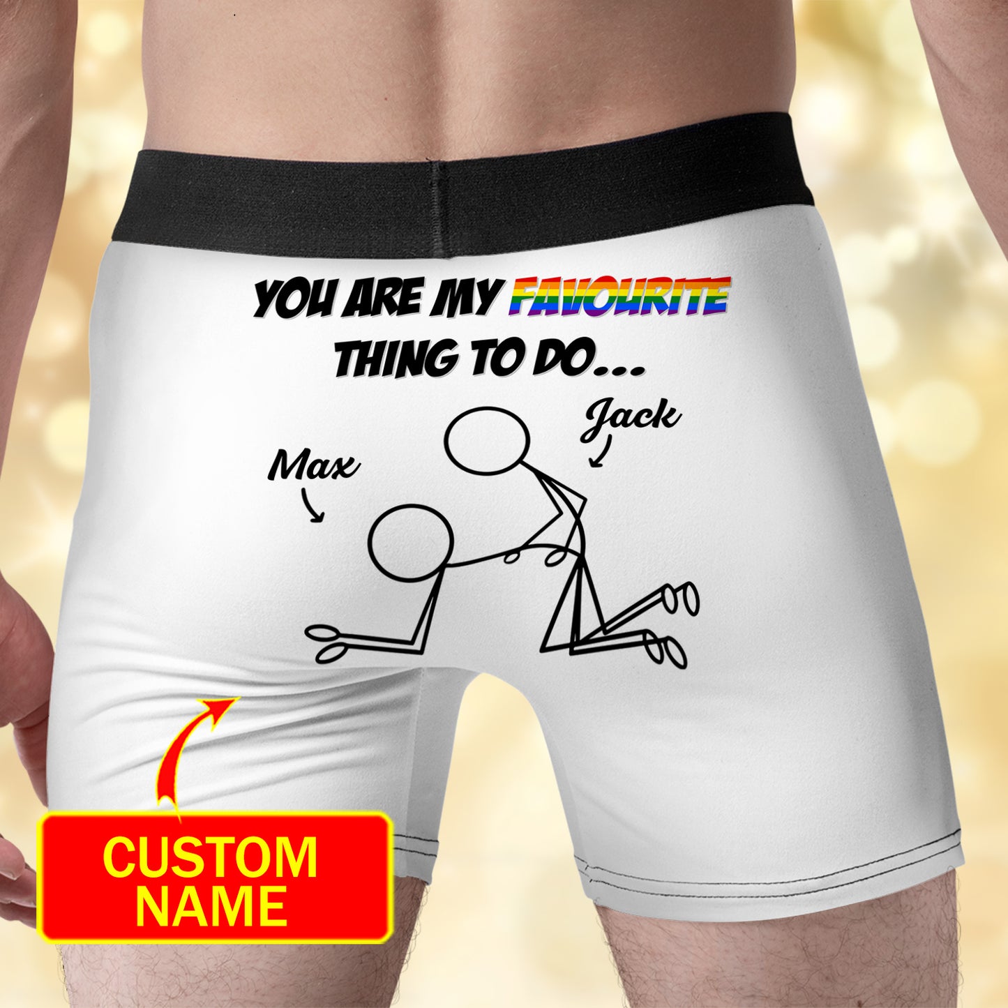 You Are My Favorite Thing To Do LGBT Custom Name Men's Boxer Brief