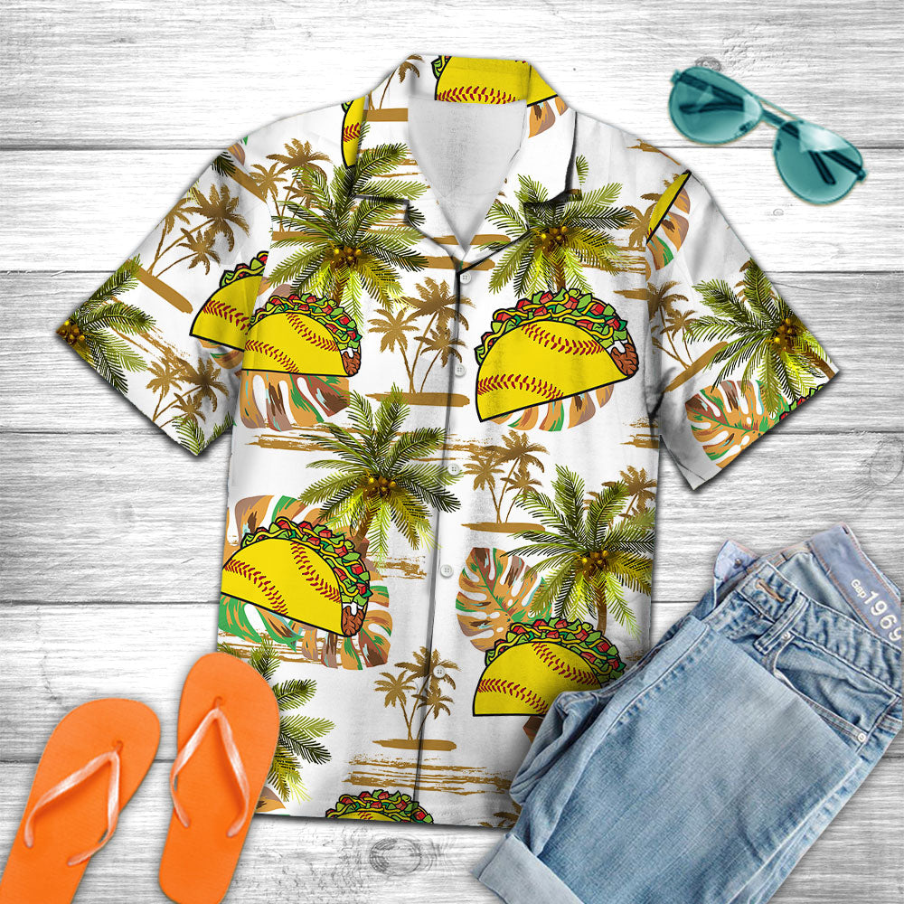 Softball Tacos Taco Bell Tropical Pattern - Hawaiian Shirt Personalizedwitch