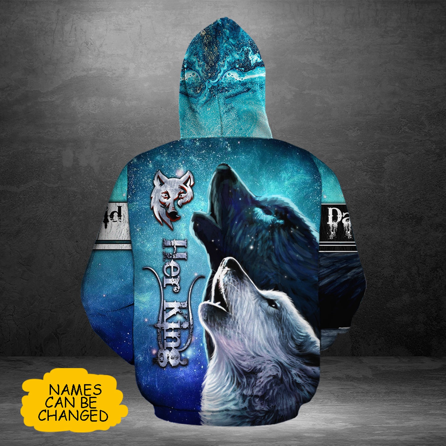 Wolf Couple Her King His Queen All Over Print Valentine Gift Couple Matching 3D Hoodie