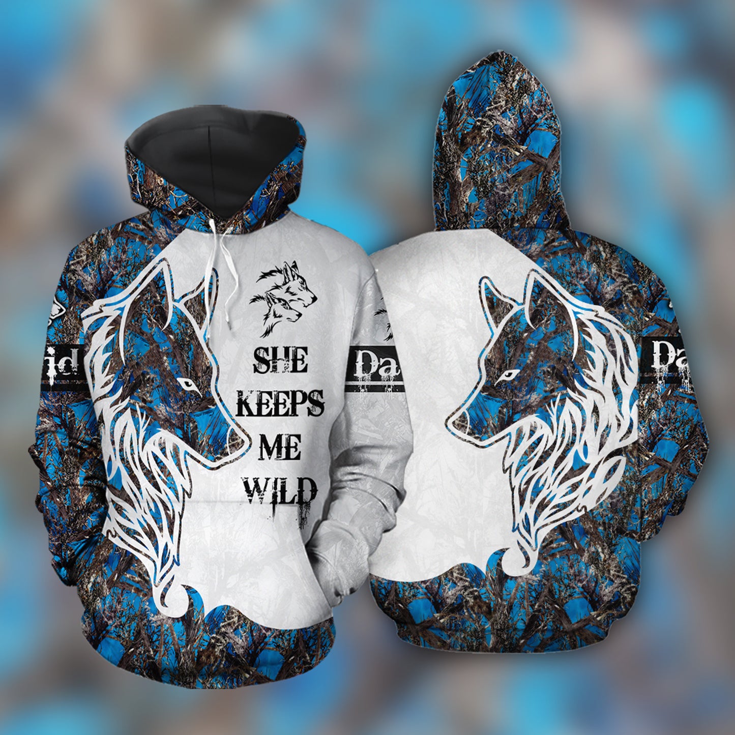 She Keeps Me Wild He Keeps Me Safe Wolf Couple All Over Print Valentine Gift Couple Matching 3D Hoodie Personalizedwitch For Wolf Lovers