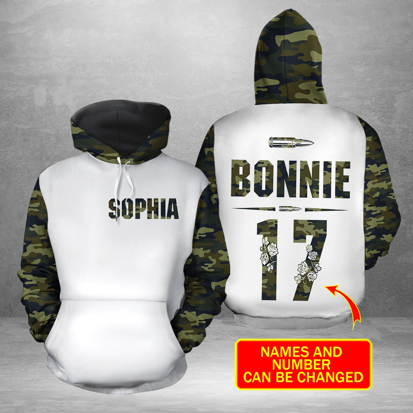Bonnie and Clyde Custom Name And Number All Over Print Valentine Gift Couple Matching 3D Hoodie Personalizedwitch For Couple