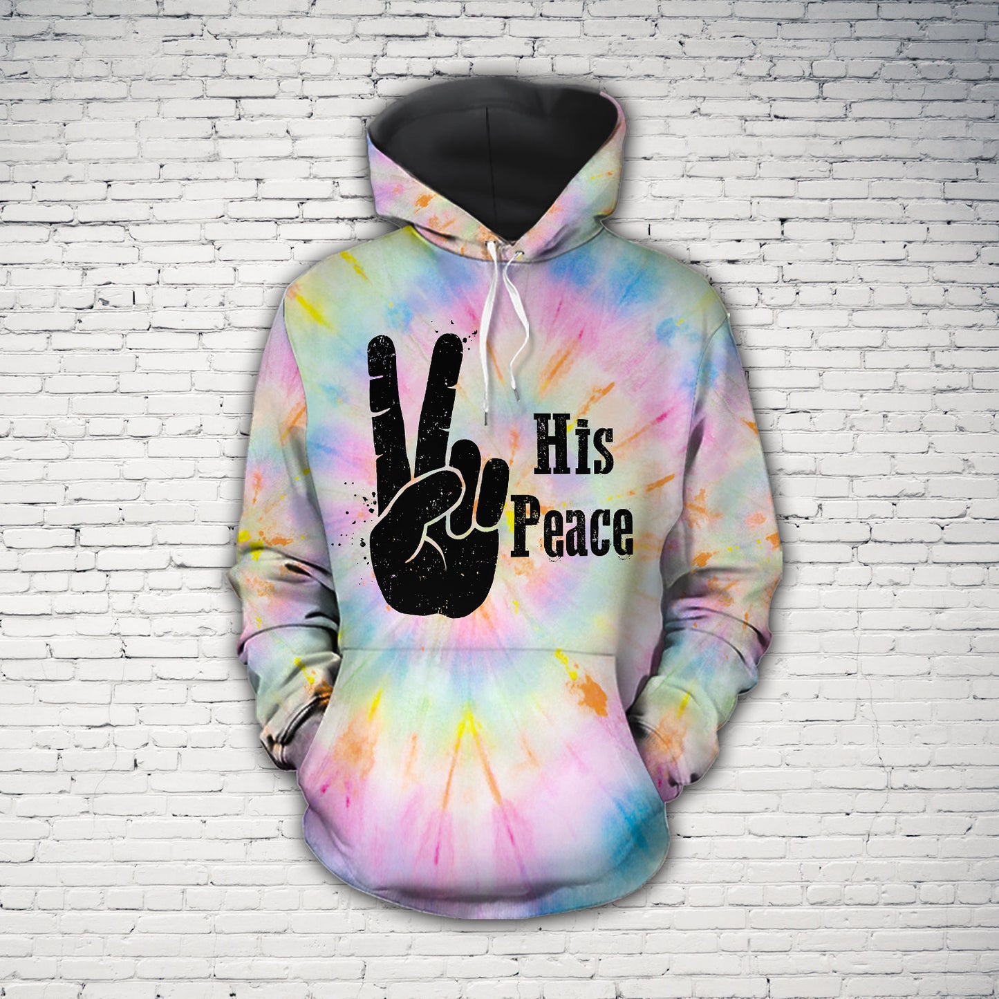 Her Rock His Peace Tie Dye All Over Print Valentine Gift Couple Matching 3D Hoodie For Couple