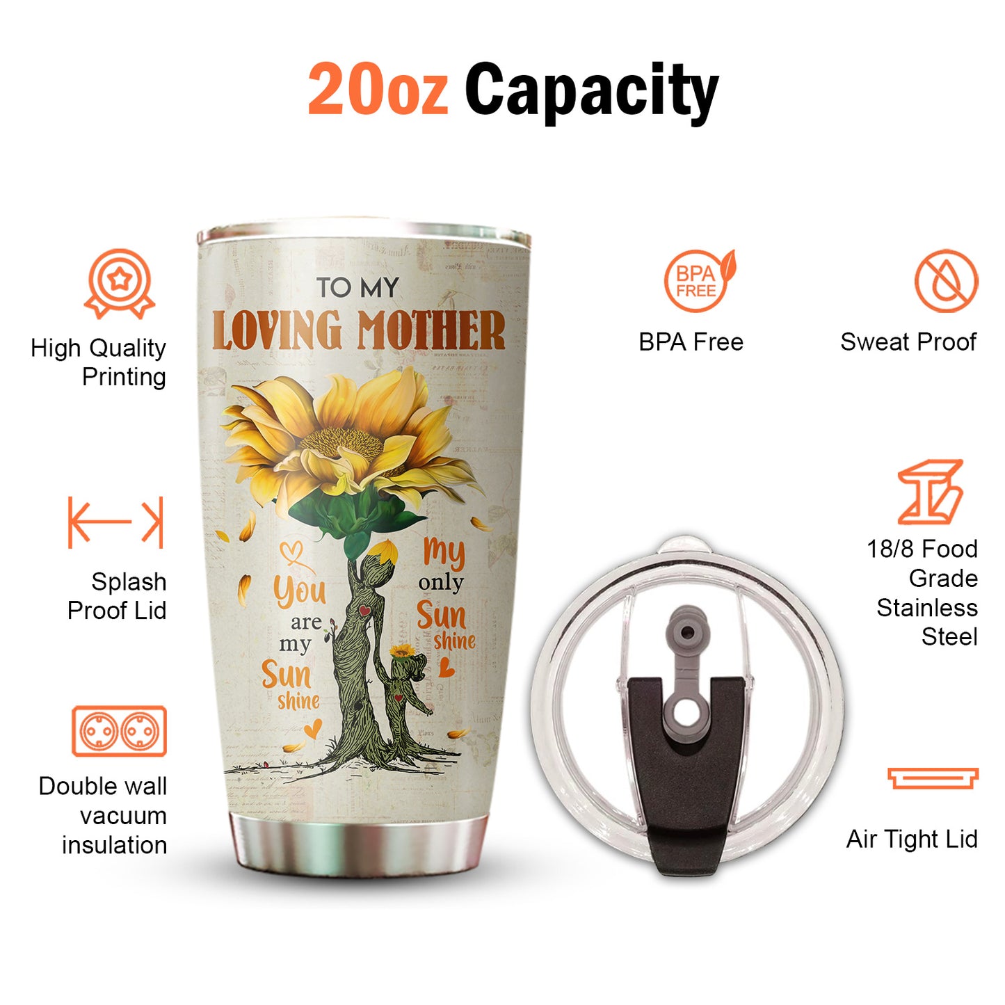 I Love You Sunflower Mom 20Oz Tumbler