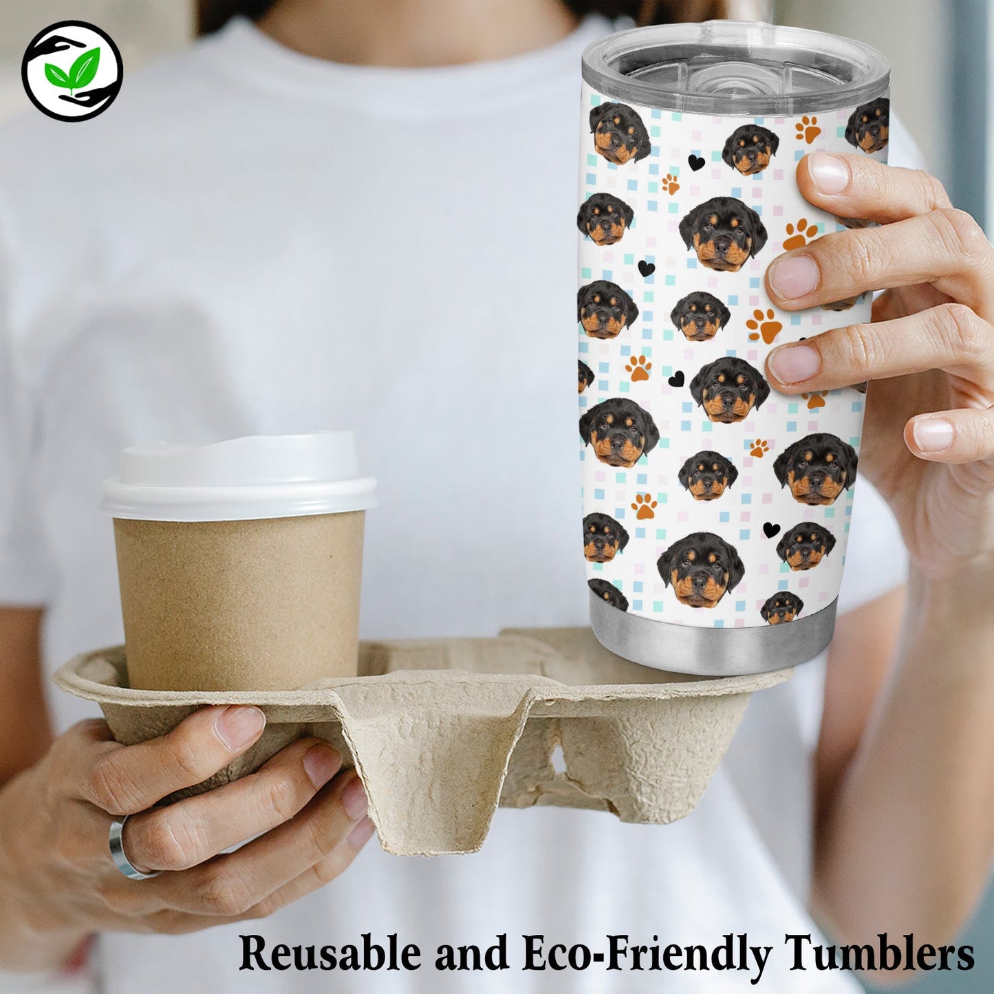 Best Dog Dad Ever Personalized Dog Photo 20Oz Tumbler