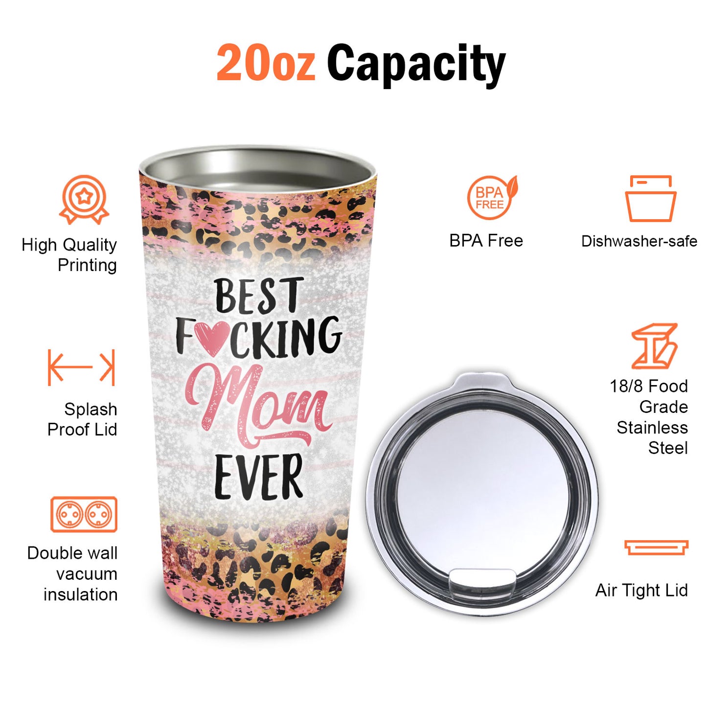 Best Fucking Mom Ever Custom Name 20Oz Tumbler