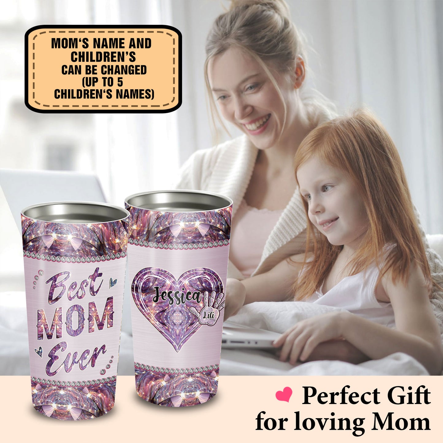 Best Mom Ever Custom Name 20Oz Tumbler