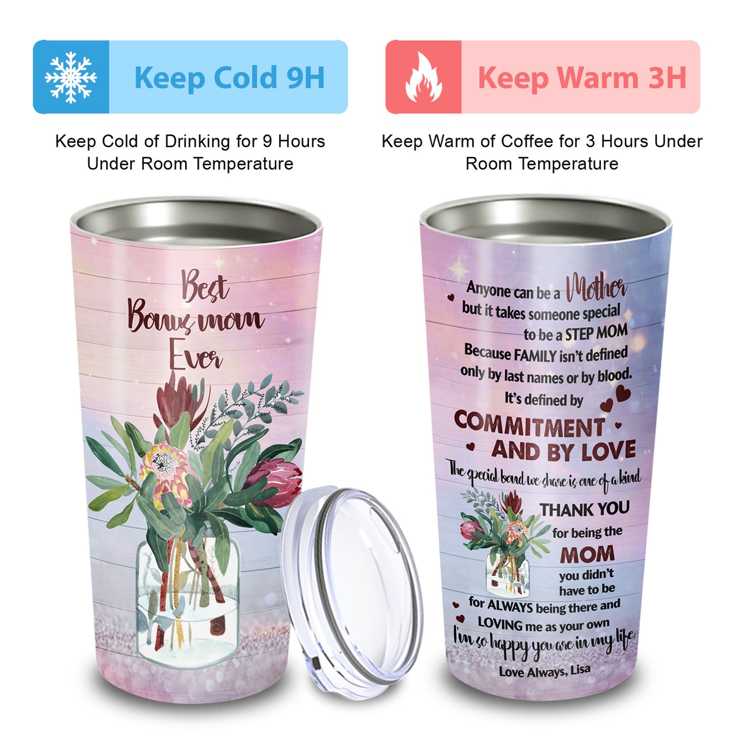 Best Bonus Mom Ever Thank You For Being The Mom 20Oz Tumbler