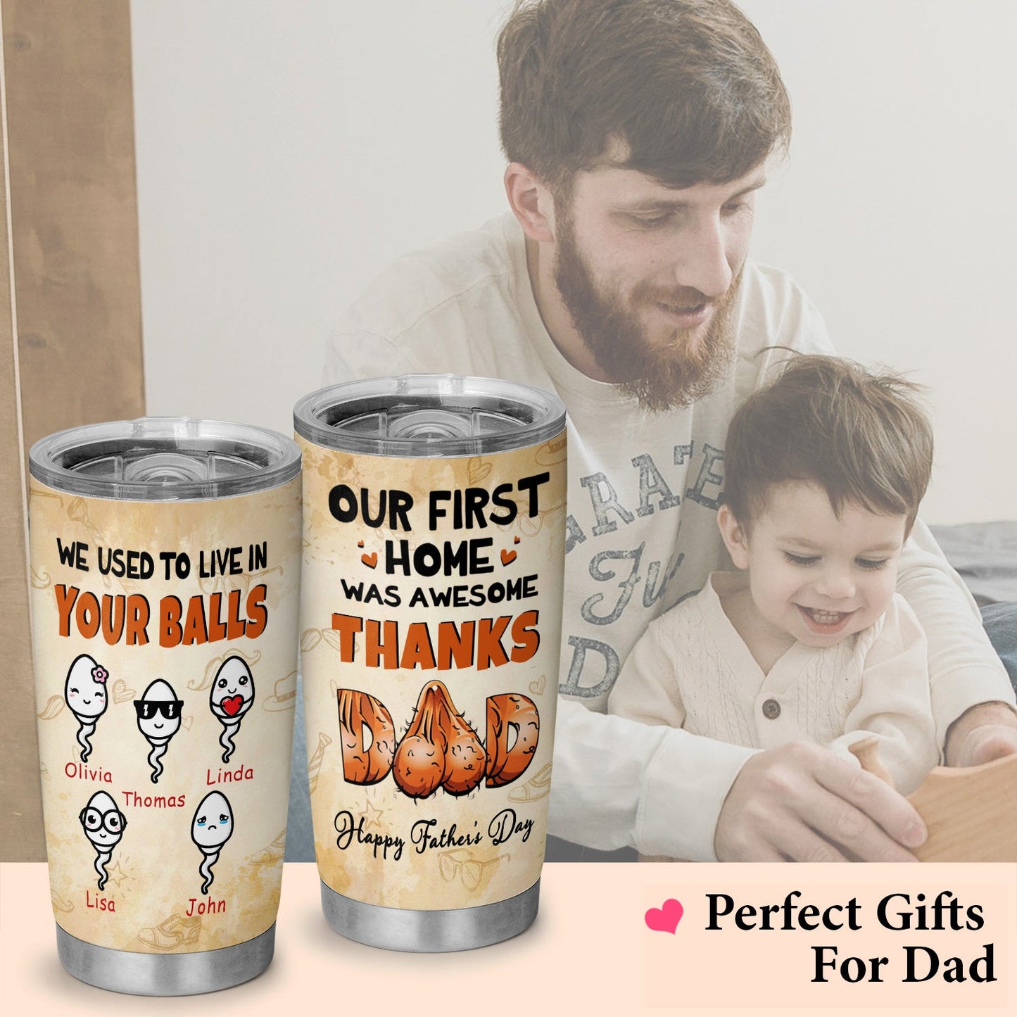 Happy Fathers Day To Dad Thanks Dad Personalized 20Oz Tumbler