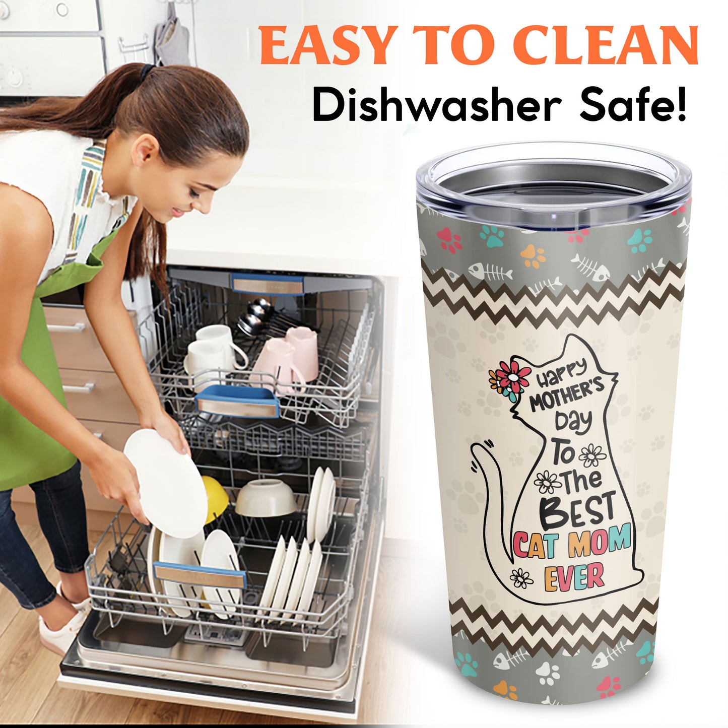 Happy Mother's Day To The Best Cat Mom Ever 20Oz Tumbler