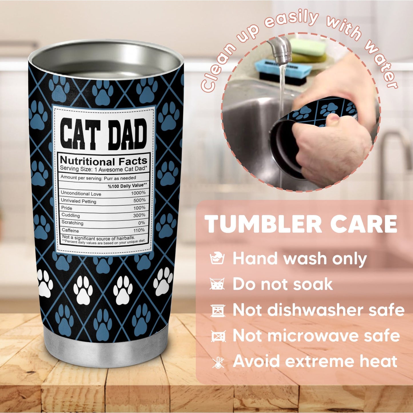 Best Cat Dad Ever Funny Cat 20Oz Tumbler