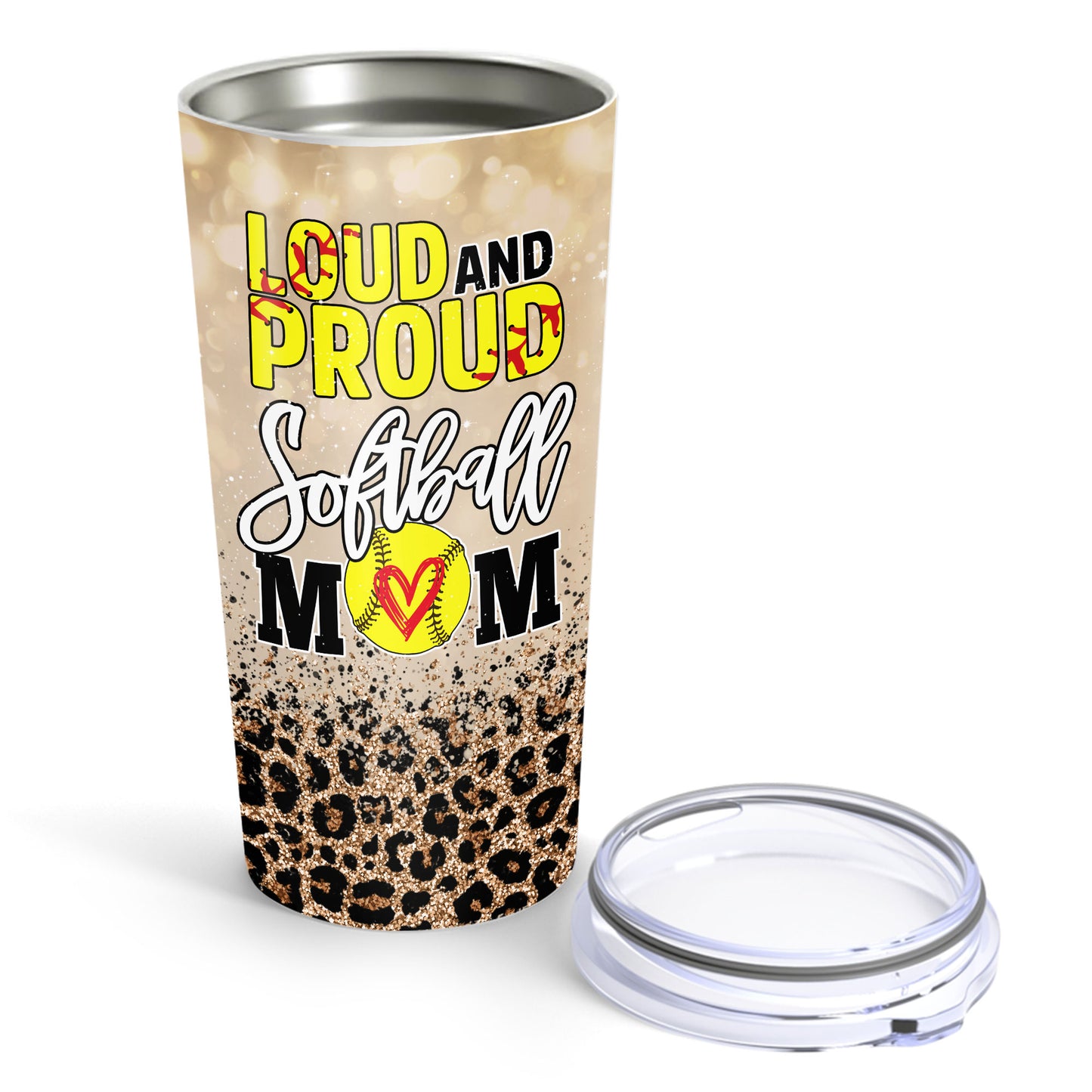 Loud And Proud Softball Mom Custom Name 20Oz Tumbler