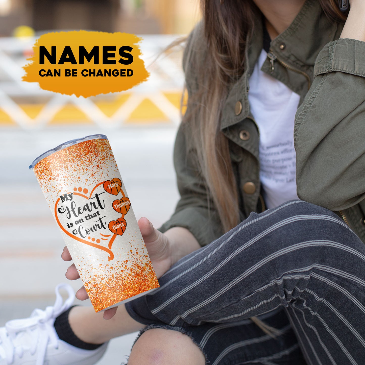 Basketball Mom Custom Children's Name 20Oz Tumbler