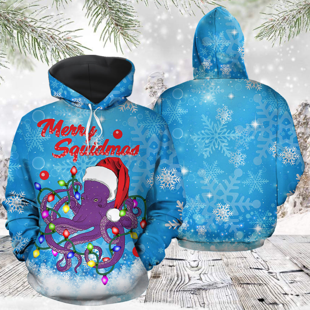 Octopus Merry Squidmas T2110 - All Over Print Unisex Hoodie