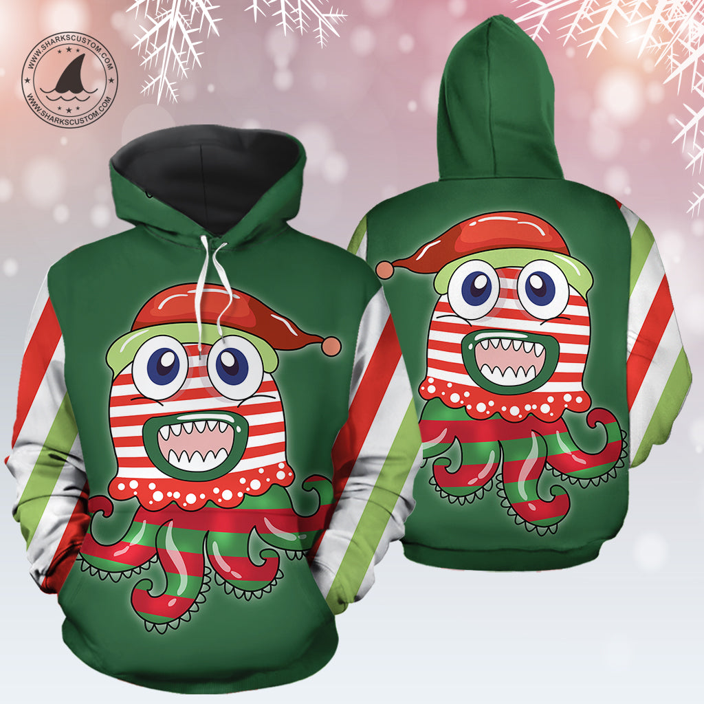 Octopus Cute Christmas T2310 - All Over Print Unisex Hoodie