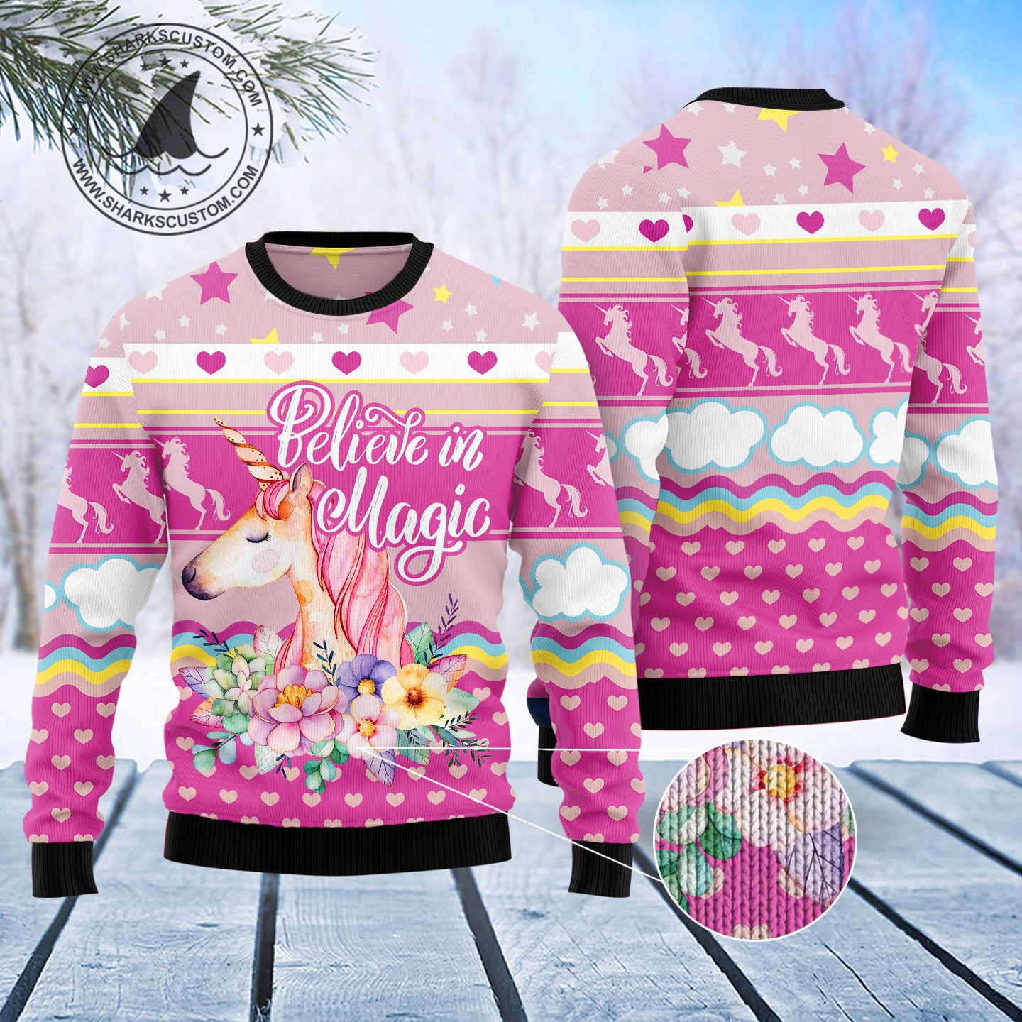 Unicorn Believe In Magic T0311 Ugly Christmas Sweater