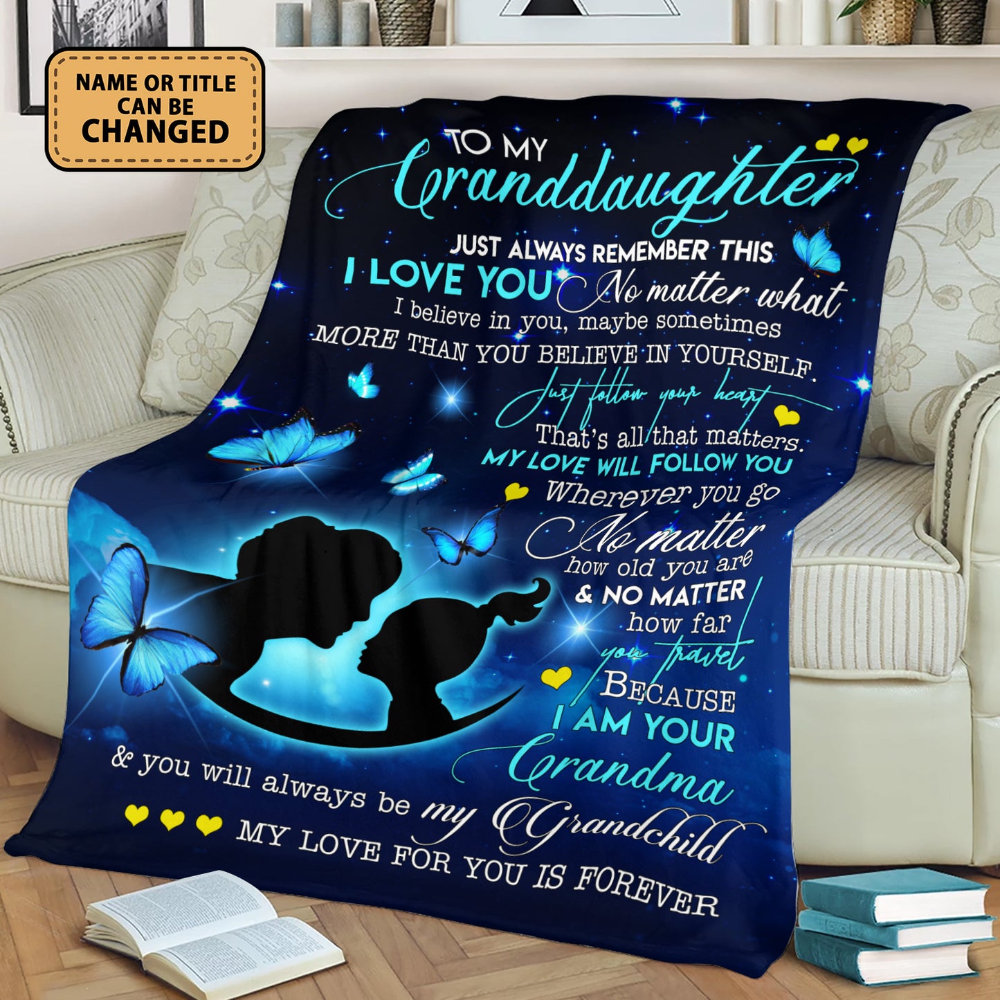 To My Granddaughter I Love You Fleece Blanket