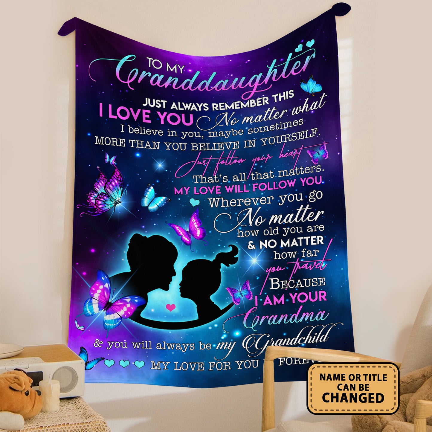 To My Granddaughter Because I Am Your Grandma Fleece Blanket