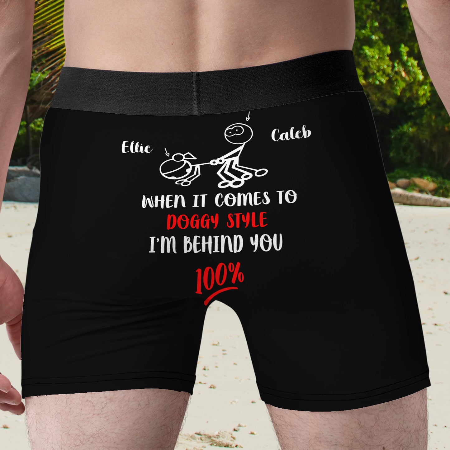 I'm Behind You 100% Custom Name All Over Print Men's Boxer Brief