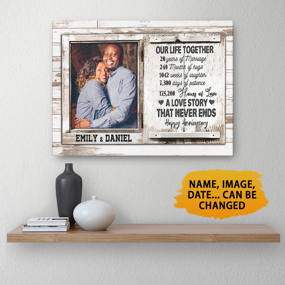 Our Life Together, 20 Years Of Marriage Canvas