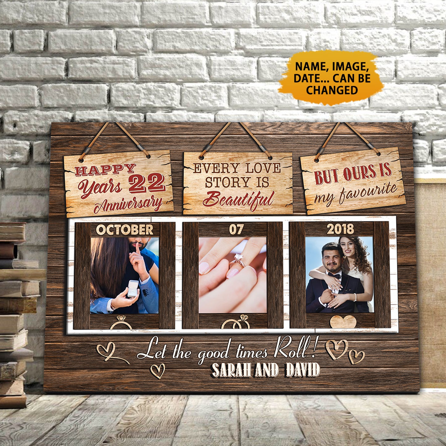 Happy 23 Years Anniversary Every Love Story Is Beautiful Canvas