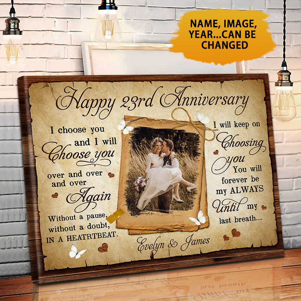Personalized Happy 23 Years Anniversary Canvas Valentine Gifts