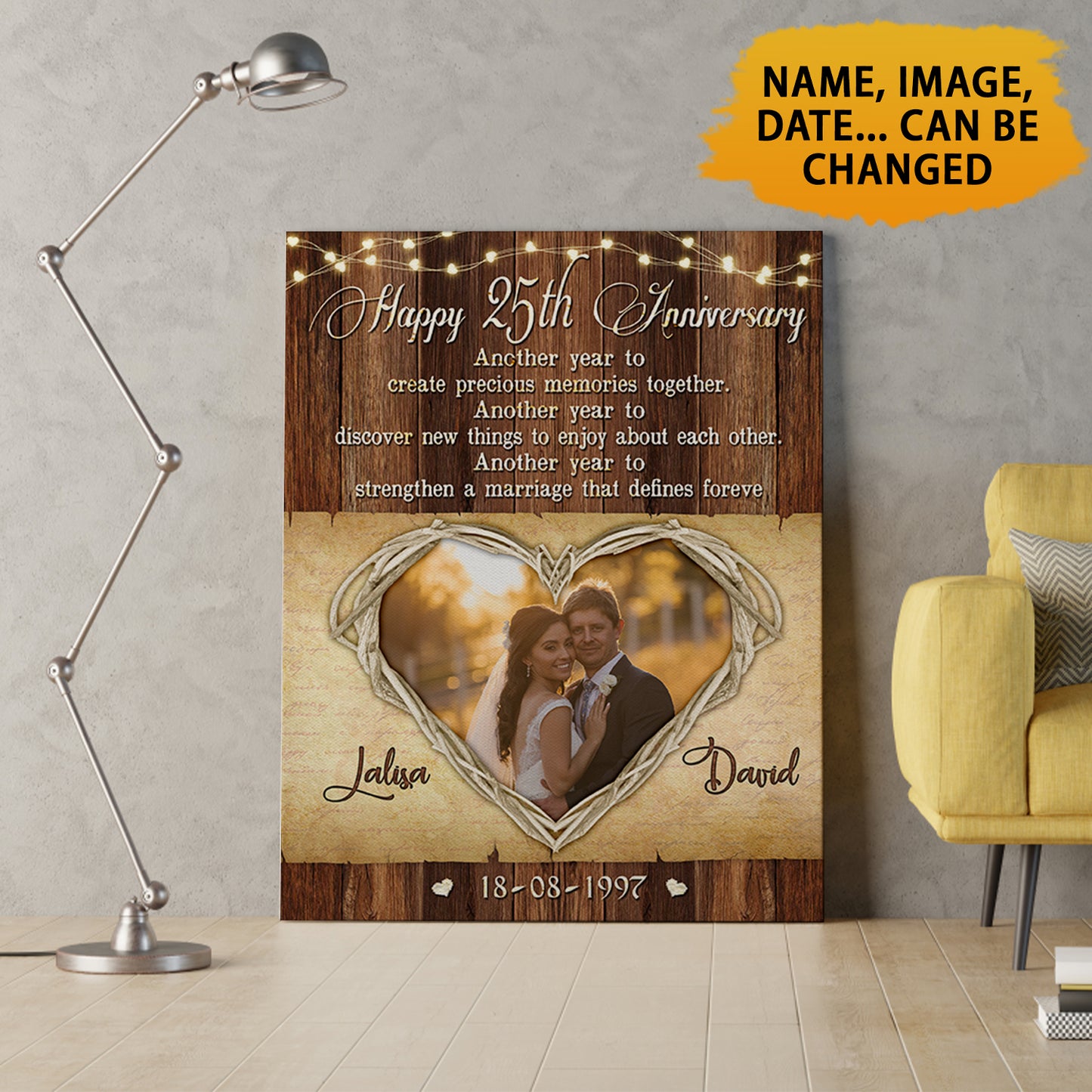 25th Wedding Anniversary Canvas Another Year To Discover New Things