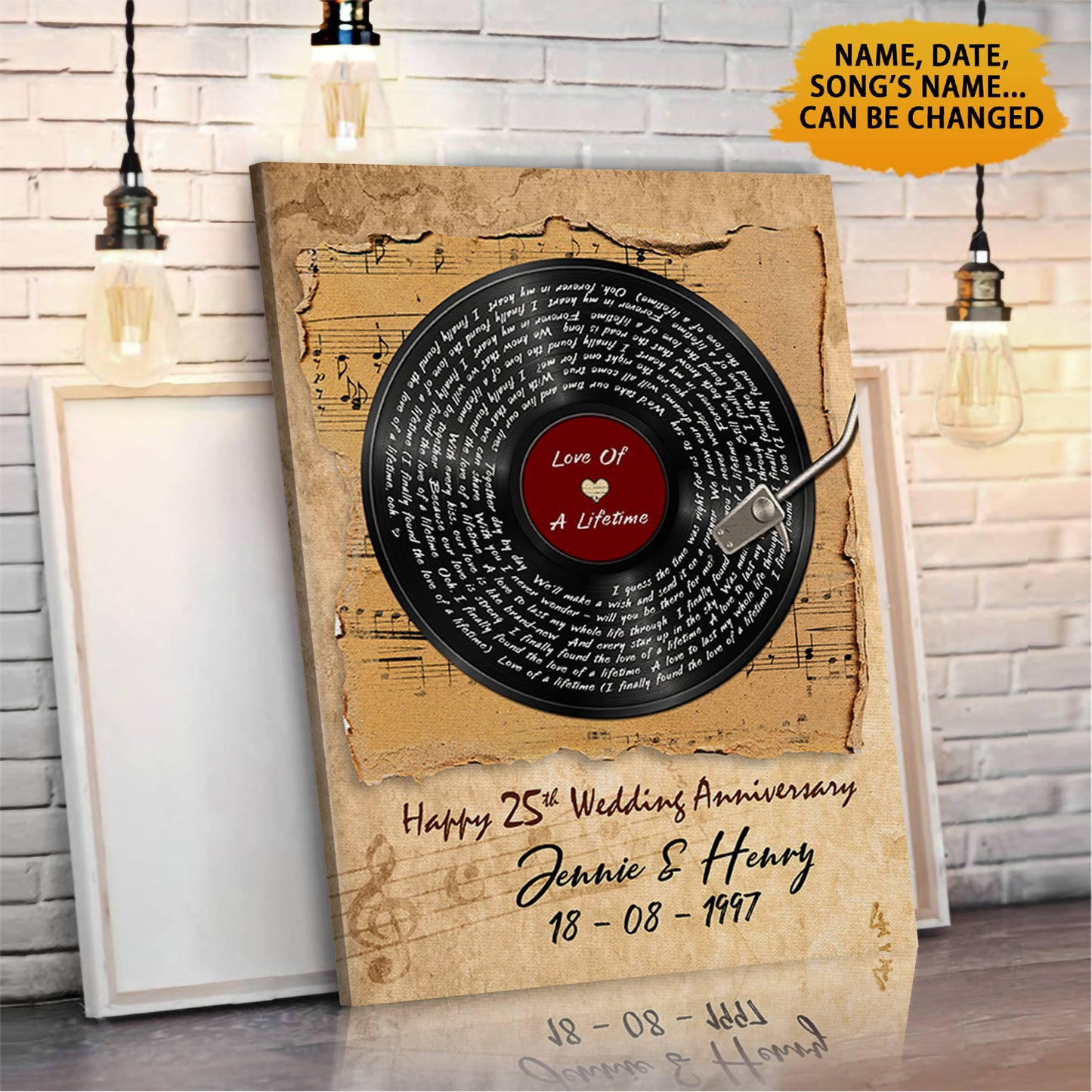 Personalized Love Of A Lifetime 25th Anniversary Canvas Valentine Gifts