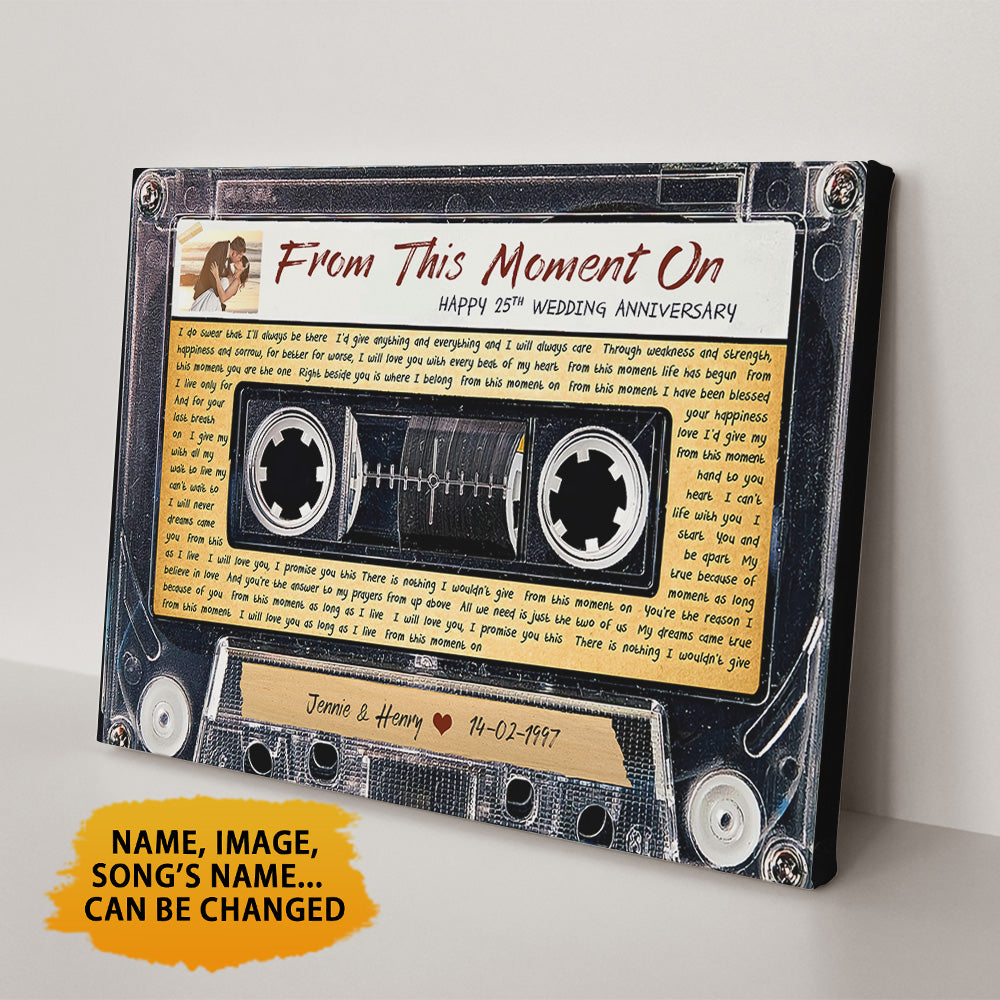 Personalized I Cross My Heart 25th Anniversary Music Lyrics Song Canvas