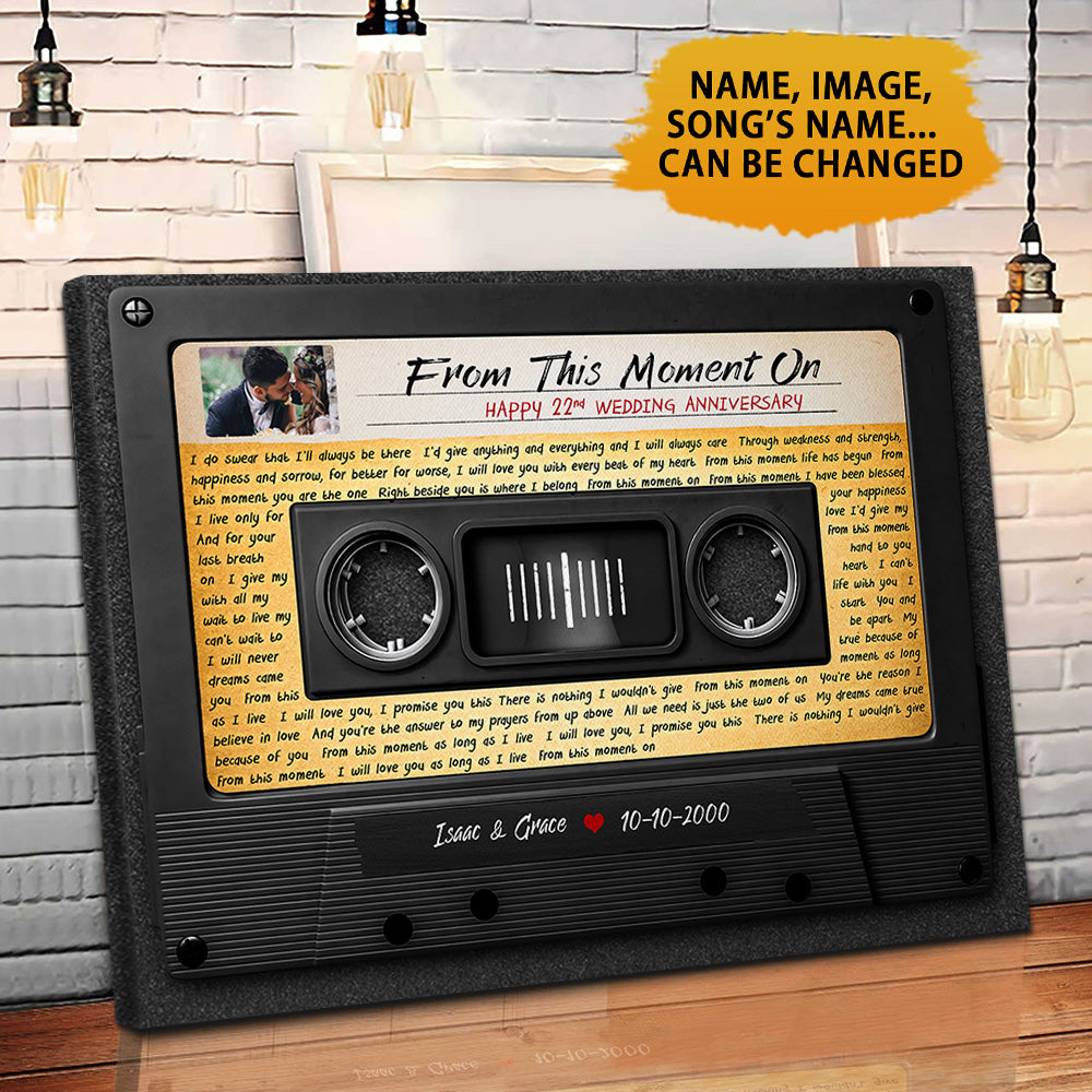 Personalized I Cross My Heart 22nd Anniversary Canvas