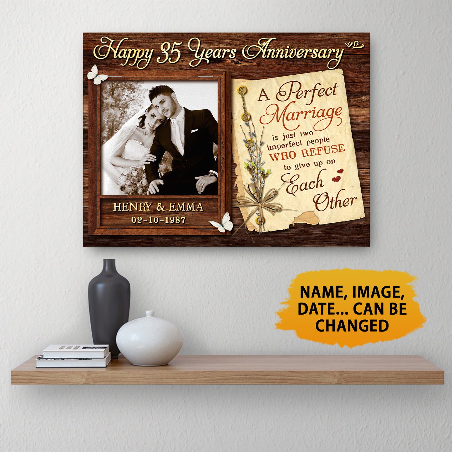 A Perfect Marriage Is Just Two Imperfect People Canvas