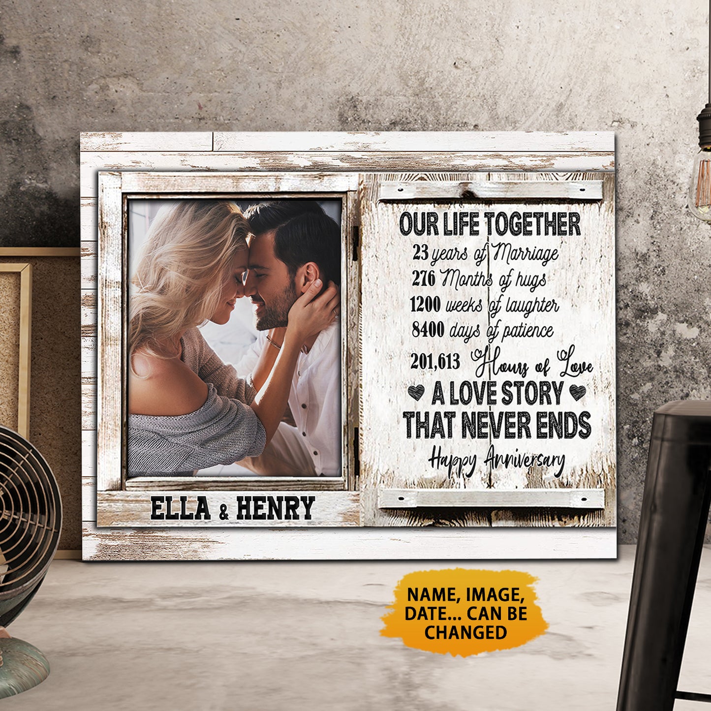 Personalized Our Life Together, 23 Years Of Marriage Canvas