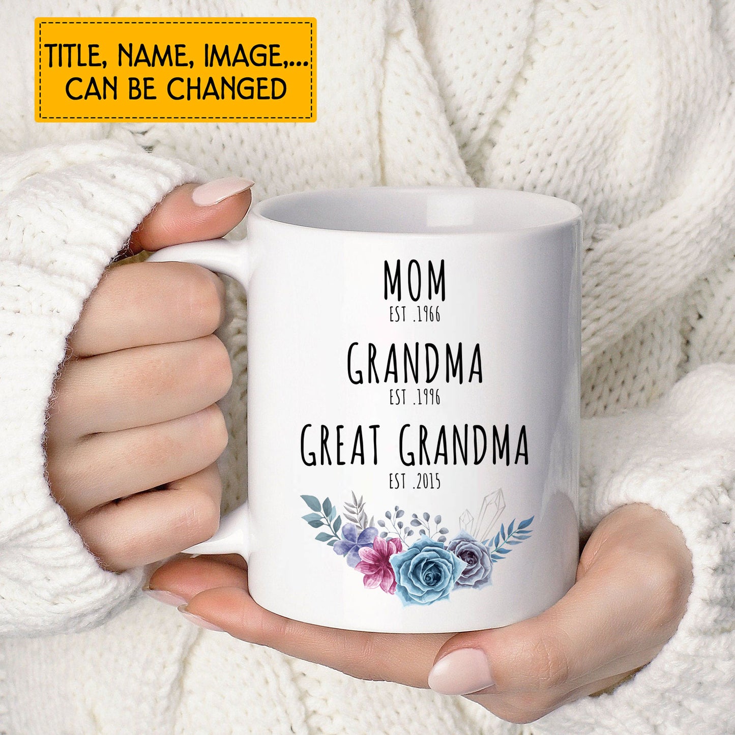 Great Grandma Mug, Great Grandma Est Custom Mug