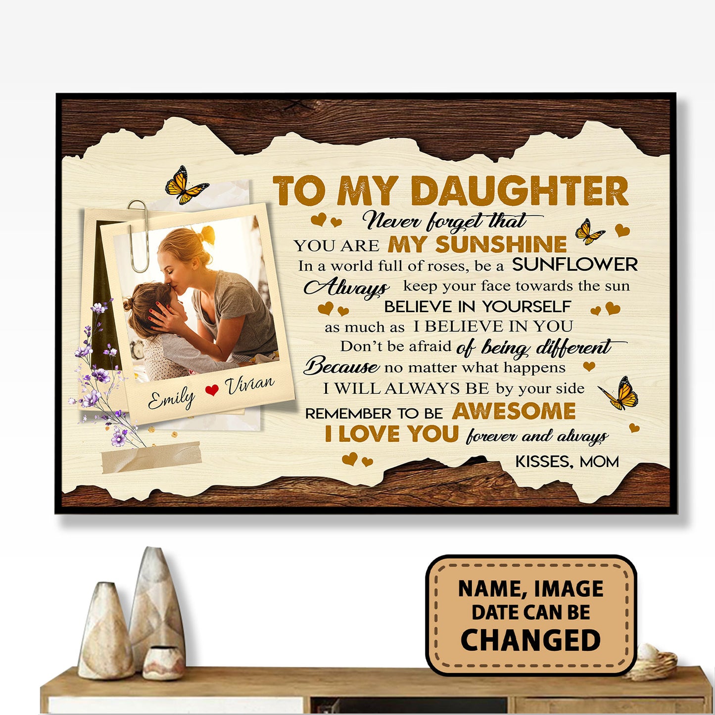 To My Daughter Never Forget That Custom Image Personalized Poster