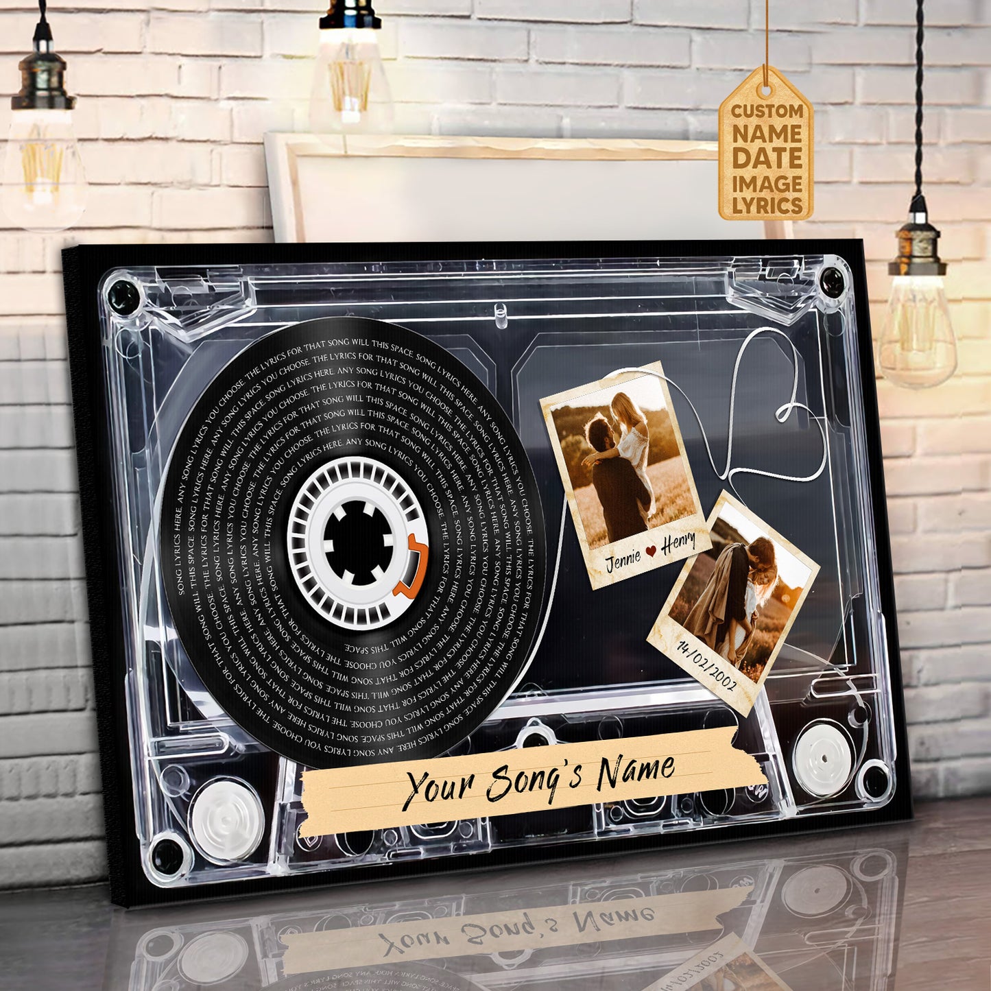 Personalized Song Lyrics Record Customized Photo Music Cassettes Poster