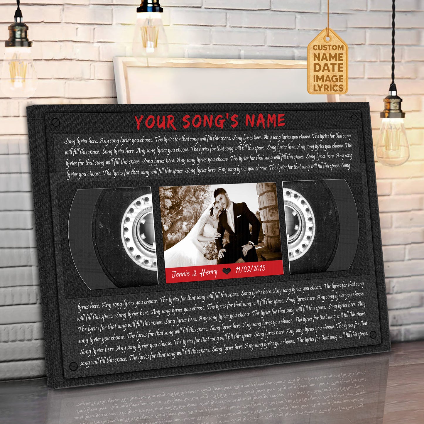 Personalized Song Lyrics Customized Photo Music Cassettes Poster
