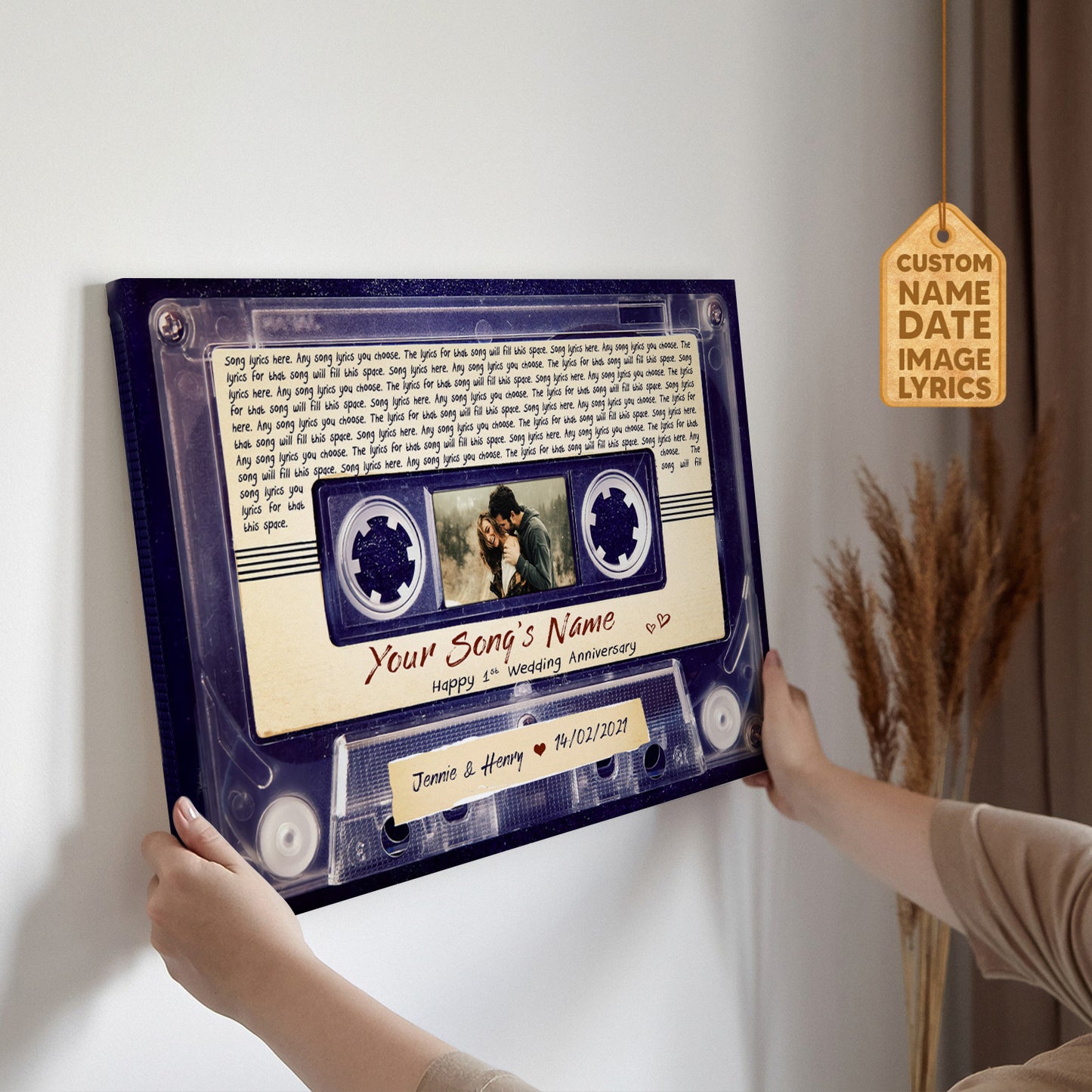 Personalized Song Lyrics Customized Image Music Cassettes Poster