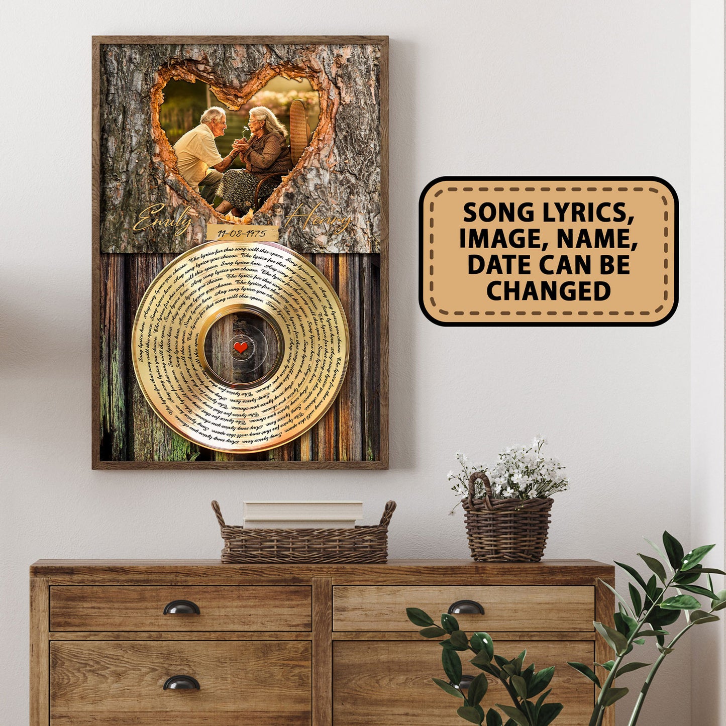 Personalized Song Lyrics Record Custom Image Poster