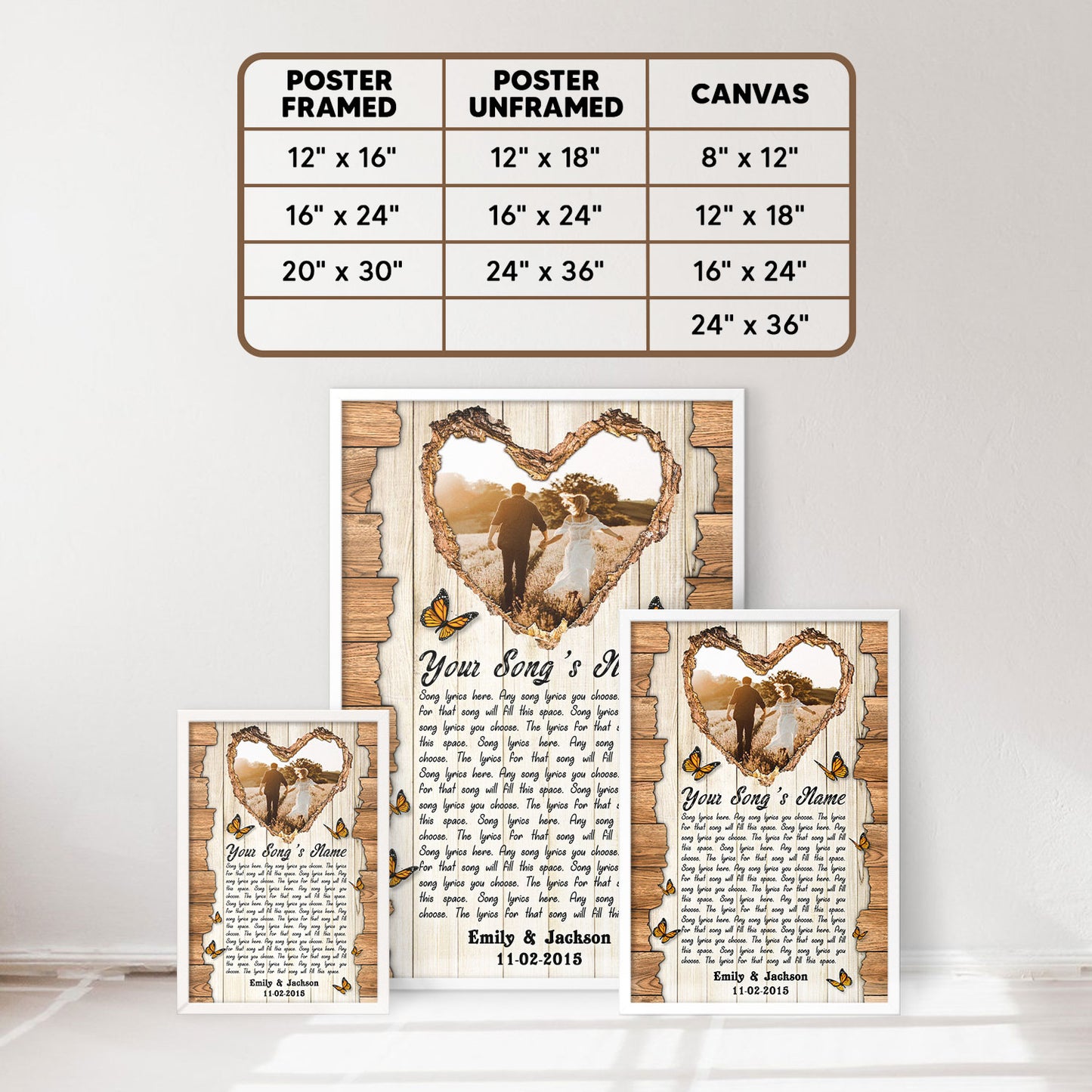 Personalized Song Lyrics Record Custom Poster With Your Photo