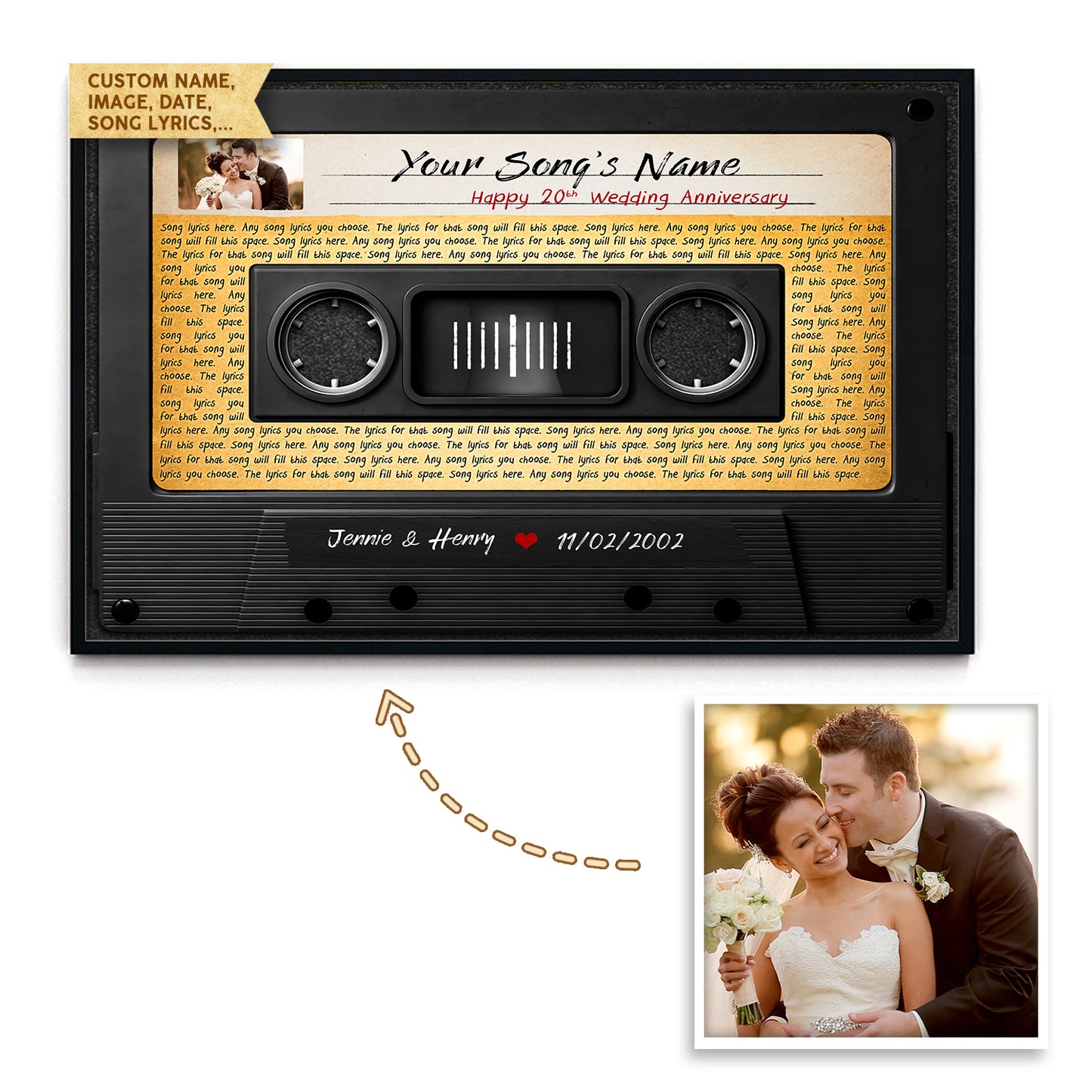 Personalized Song Lyrics Customized Photo Music Cassettes Poster