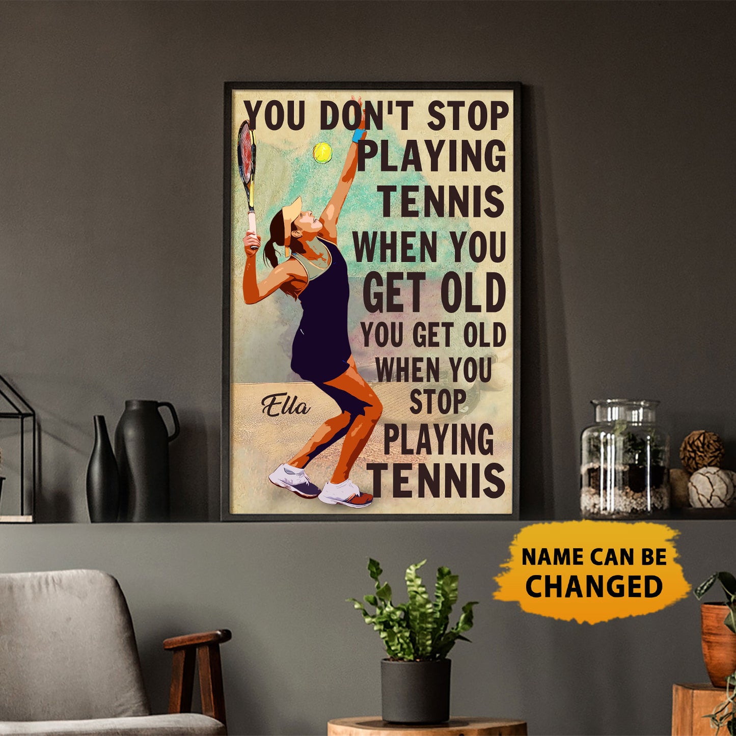 Tennis You Get Old When You Stop Playing Tennis Personalizedwitch Poster