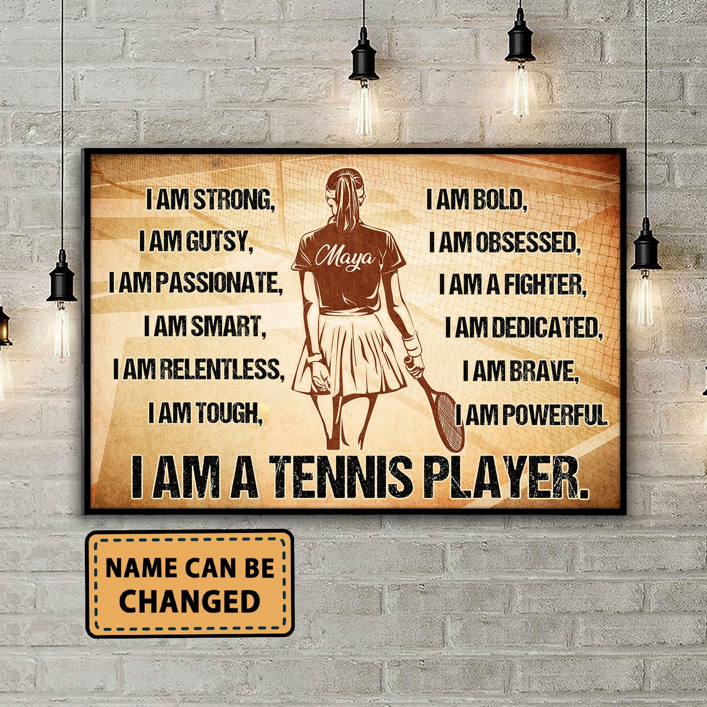Tennis I Am A Tennis Player Personalizedwitch Horizontal Poster