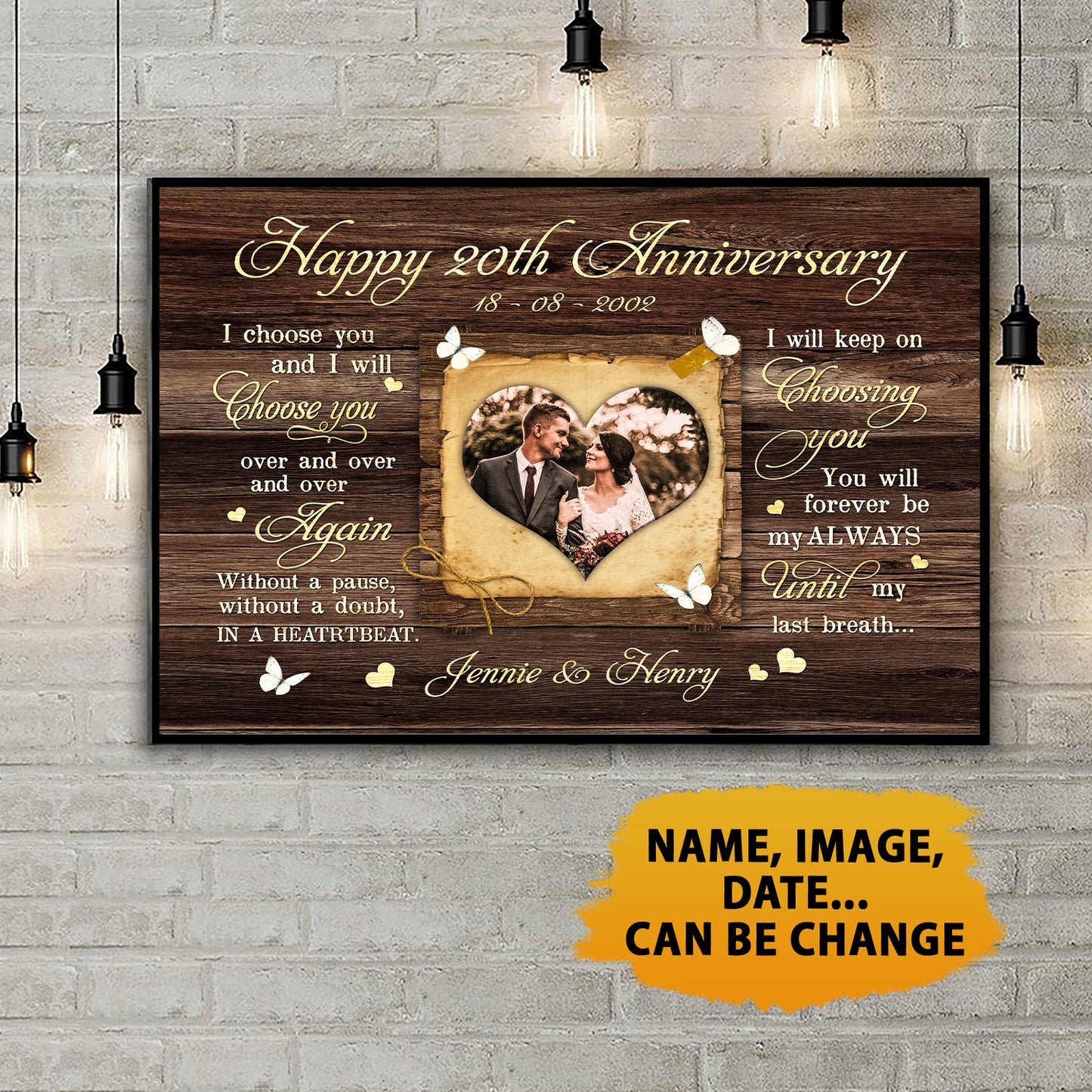 Happy 20 Year Anniversary Anniversary Personalized Poster Valentine Gifts
