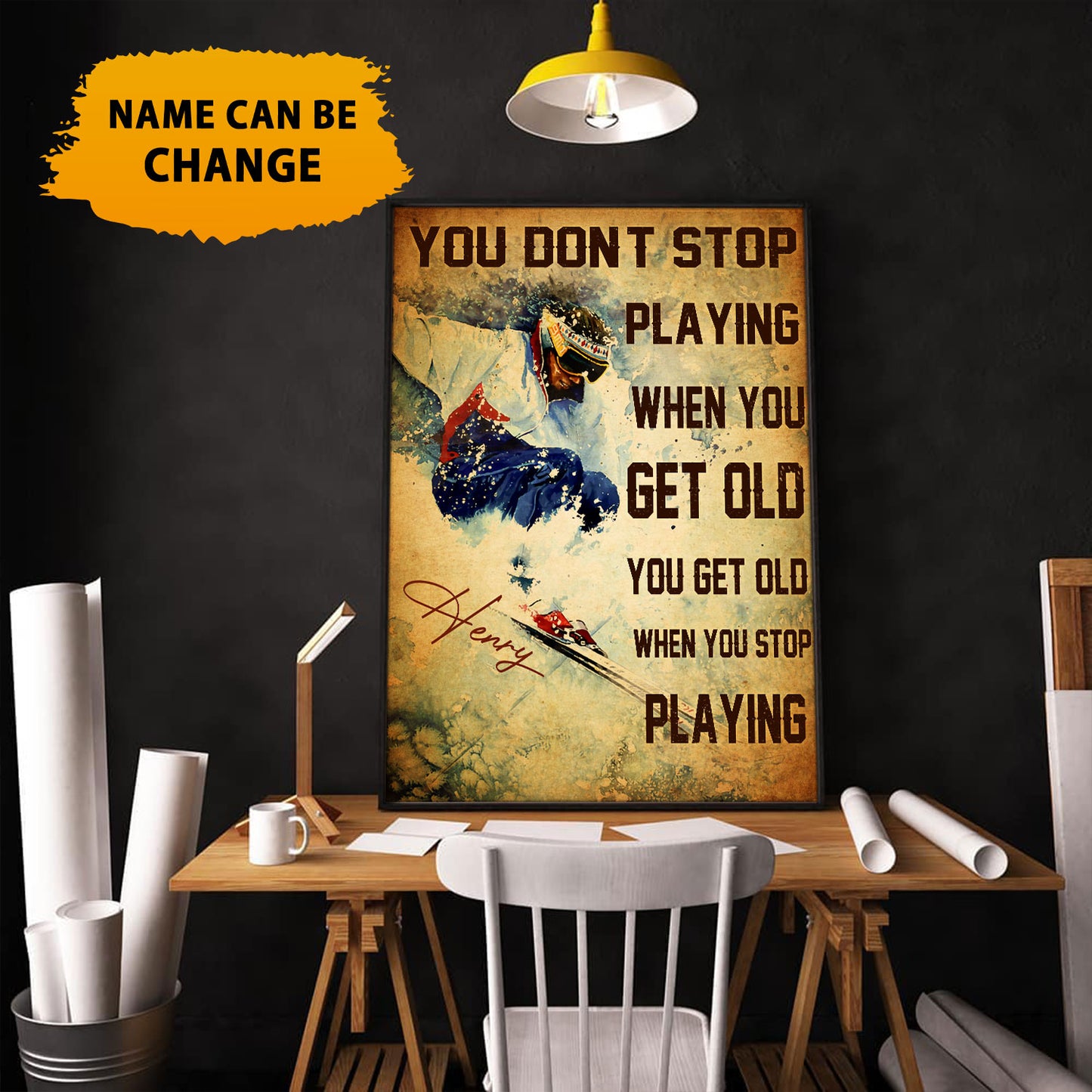 Skiing You Get Old When You Stop Playing Skiing Personalizedwitch Poster