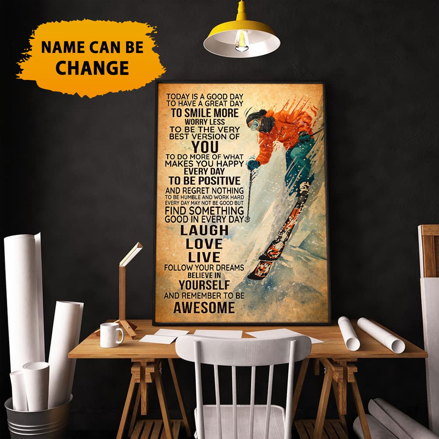 Custom Name Skiing Today Is A Good Day Personalizedwitch Poster