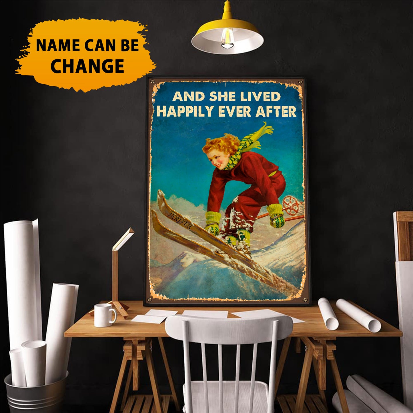 Custom Name And She Lived Happily Ever After Personalizedwitch Poster