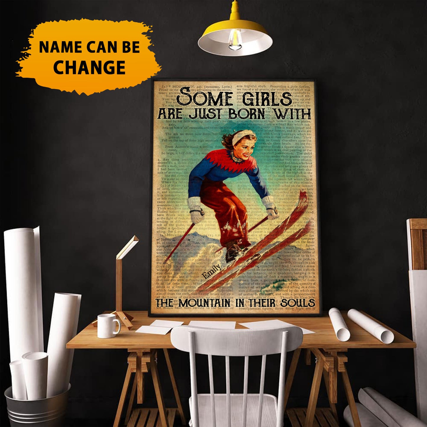 Skiing Some Girls Are Just Born With The Mountain In Their Souls Poster